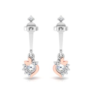 Clásicos Pendientes de Diamantes de Oro Blanco Sólido de 14k para Mujer, Corte Brillante Redondo, Diamantes Cultivados en Laboratorio, Joyería de Boda - Product Image 5
