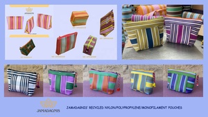 Customised Recycled Nylon Striped Pattern <b>for</b> Toiletry <b>Storage</b> Bag Durable Zippered <b>Makeup</b> Box <b>for</b> Home Travel Fashionable Cosm - Product Image 6