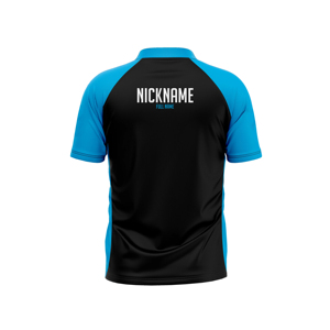 Camiseta Deportiva Unisex de Manga Corta, Transpirable, Ecológica, con Bloques de Color Negro y Cian, para Entrenamiento de Pádel - Product Image 2
