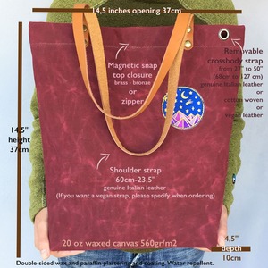 Bolsa de Lona Impermeable con Cierre Abierto, Bordado, Duradera, Bolso de Hombro, para Viajes, Trabajo, Compras, Gran Capacidad, LCTB-0075 - Product Image 5