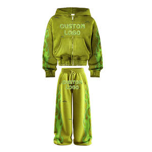 Ensemble de survêtement classique 2 pièces à capuche longue, coupe-vent et respirant, motif écossais vintage, écologique, pour le sport et le jogging - Product Image 4