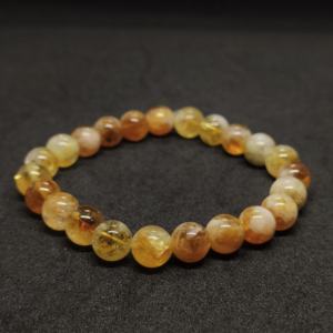 Pulsera de cuentas elásticas facetadas de rutilo dorado con gemas, hermoso cristal súper natural - Product Image 2