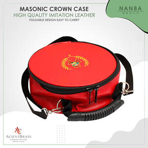 NANBA GROUP Masonic Royal Arch Grand High Priest PGHP Leather Crown Cap Case Red Zipper Closure Lightweight | Freemason <b>Hat</b> Bag - Product Image 4