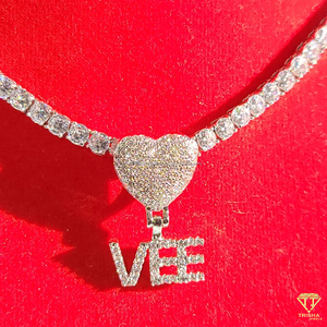 สร้อยคอจี้รูปหัวใจ "VEE" สุดหรู ประดับเพชรเต็มเส้น สร้อยเทนนิสแฟชั่น ของขวัญเครื่องประดับ - Product Image 4