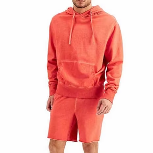 Plus Size Men Hoodies Shorts <b>Set</b> Short Sleeve Cotton Fleece Casual Wear with Custom Logo High Quality Men <b>Set</b> - Product Image 3