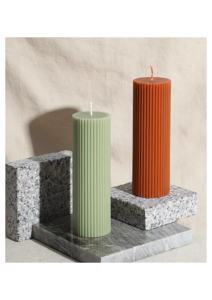 Elegant Ribbed Tapered Jar Candle Soy Wax <b>Paraffin</b> Eco-Friendly Handmade Home Decor Meditation Parties Weddings Diwali Christmas - Product Image 1