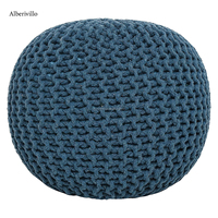 Coussin de sol en jute tressé fait à la main Pouf ottoman