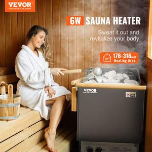 6KW 220V riscaldatore elettrico Sauna 3H Timer regolabile temperatura Built-In controlli di capacità di 176-318 piedi cubi per la doccia Home Spa - Product Image 2