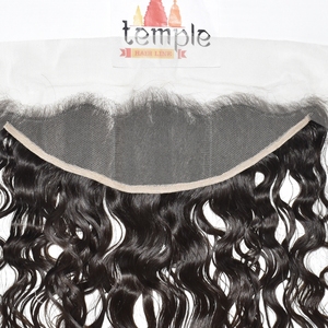 Extensiones de Cabello Natural Indio Negro 13*4 Frontal, 100% Cutícula Alineada, Ondulado Profundo, Remy Sin Procesar, Doble Trama a Máquina, Clip-in/Tejido - Product Image 1