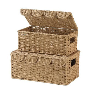 High Quality Set 2 Rope Paper <b>Box</b> <b>Storage</b> Basket Colorful OEM Designs Customize Made in Vietnam Factory HNH Craft - Product Image 1