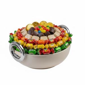 Bol de service en métal orné de luxe de qualité supérieure pour la présentation de chocolats lors de réceptions de mariage et la présentation décorative de desserts - Product Image 2