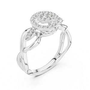 Bague en or jaune 14 carats avec diamant rond cultivé en laboratoire pour femmes |   Vêtements de mariée |   Nouveau diamant cultivé - Product Image 3