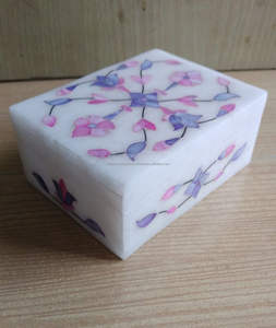 กล่องใส่เครื่องประดับหินอ่อนสีขาวฝังมุกสีชมพูกล่องของขวัญหินอ่อนฝังหินอ่อนเปลือกหอยทะเลกล่องไม้ถูพื้นหินอ่อนหรูหราคุณภาพสูง - Product Image 1