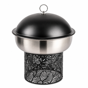 Nouvel Arrivage – Couvercle de Plat Chafing Dish Moderne en Acier Inoxydable Durable de Qualité Alimentaire, Thème Moyen-Oriental, Décoratif, Motif Feuille Découpé au Laser - Product Image 1