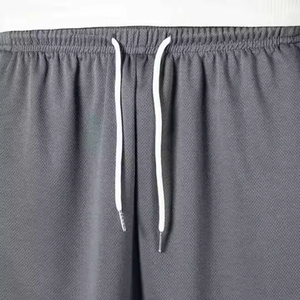 Men's Gray Mesh Basketball Shorts Drawstring Closure Breathable Summer Sport Wear Relaxed Fit Adult Size - Product Image 5