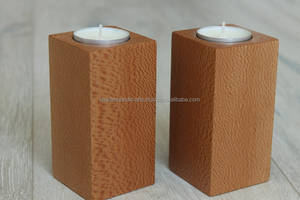 Beautiful Wood Geometric <b>Tea</b> <b>Light</b> Holder with Modern Finish for <b>Christmas</b> and Minimalist Interior Decoration - Product Image 3