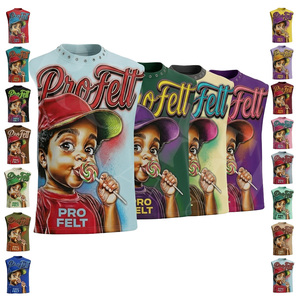 Camiseta sin Mangas con Estampado Gráfico Personalizado de Primera Calidad, Estilo Casual Urbano, Cuello Redondo, Transpirable, para Hombre - Product Image 1