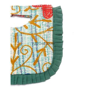 Bolso de Mano Kantha Hecho a Mano, Vintage, Multicolor, 100% Algodón, para Mujer, con Cierre Magnético, Bordado Floral - Product Image 2