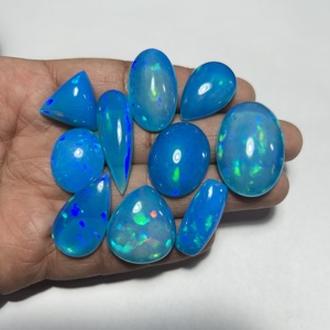Genuine Ethiopian Opal Natural Gemstone Multi <b>Fire</b> Cabochon Pryba Blue Color Super Fine Quality Loose <b>Stone</b> Jewelry Making - Product Image 4