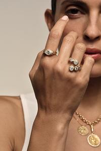 Anillos de compromiso de diamantes cultivados en laboratorio East West Marquise, con engaste de bisel, solitario, delicados, de lujo, con bandas de joyería fina, oro macizo de 14K y 18K - Product Image 6