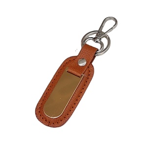 Porte-clés en cuir de couleur bronzée pour hommes et filles porte-clés de vélo de voiture élégant avec crochet en métal lourd mousqueton promotionnel pour porte-clés - Product Image 1