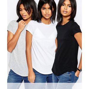Women's White Crew Neck Short Sleeve T-Shirt Regular Fit Solid Color Casual Jersey Cotton <b>Top</b> - Product Image 4