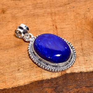 Colgante de Lapislázuli Genuino, Collar de Lapislázuli Azul, Colgante Ovalado de Plata Esterlina, Piedra de la Sabiduría, Cristal Curativo, Regalo para Ella - Product Image 5