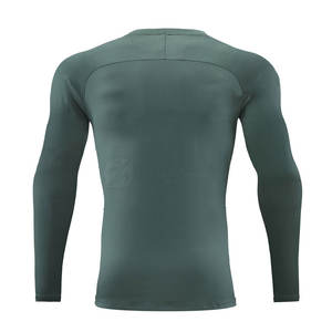 T-shirts de compression sportifs en tricot pour hommes, avec logo personnalisé sur le devant, emballage écologique, séchage rapide, pour le fitness et le sport. - Product Image 2