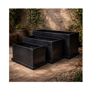Fiberglass Luxury <b>Planter</b> <b>Box</b> Lightweight Weatherproof Decorative Flower Pot Black White Brown Green Available - Product Image 1