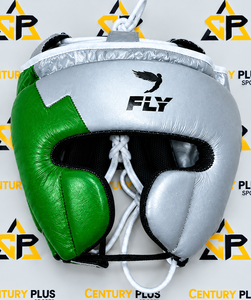 Último Diseño Profesional: Set de Guantes de Boxeo de Cuero Fly con Protector de Cabeza e Ingle, Transpirable y Duradero, Verde y Plateado - Product Image 4