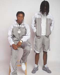 Custom Chenille Embroidery Windbreaker Sweat Suit Streetwear Reflective Short Set <b>Zip</b> <b>up</b> <b>Jacket</b> Shorts Nylon Tracksuit for Men - Product Image 1