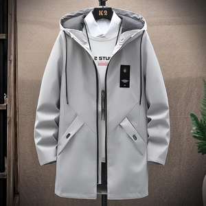 Chaqueta Cortavientos con Capucha para Hombre, Diseño Clásico y Moderno, Alta Calidad, Holgada, Informal, para Primavera y Otoño, Talla Grande, Gris, XL, 2024 - Product Image 1