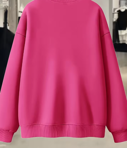 Sudadera de Algodón y Bambú de 180g para Mujer, Diseño Casual con Bloques de Color, Cuello Redondo Asimétrico y Estampado de Dibujos Animados, Suave y Cómoda, para San Valentín - Product Image 4