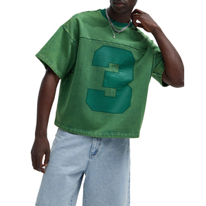 Camiseta Verde Extra Grande de Algodón para Hombre con Estampado del Número 3, Estilo Casual de Manga Corta y Cuello Redondo - Product Image 3