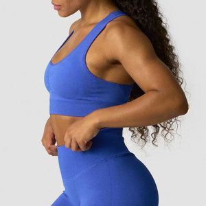 Soutien-gorge de sport pour femme à col en U, extensible dans quatre directions, à bretelles croisées, séchage rapide, écologique, haute résistance, couleur personnalisable, pour la gym - Product Image 4
