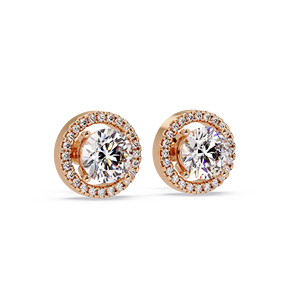 Boucles d'oreilles clous solitaires en argent sterling 925 avec diamant de laboratoire 2 carats et serti halo, bijoux fins personnalisés, vente en gros OEM - Product Image 5