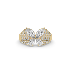 Bague de fiançailles de luxe en or 10K/14K avec diamant de laboratoire poire marquise 2,18 carats taille brillant, design unique et léger - Product Image 6
