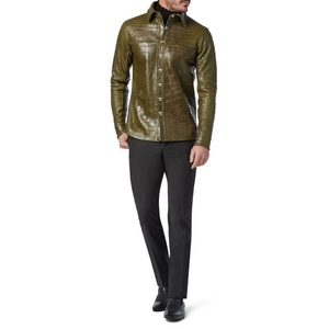 <b>Men's</b> Leather <b>Shirts</b> 2026 New Arrival Wear Boxy Fit Premium Quality Outdoor Use Stylish OEM Custom Design Wholesale <b>Men</b> <b>Shirts</b> - Product Image 2