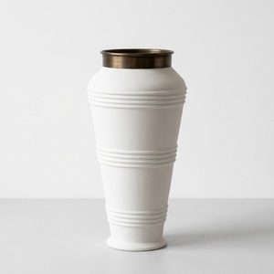 Handmade Iron Ripple Floor Vase 24 cm <b>Chalk</b> Brass WB Inc Living Room Decorative for Home Hotel Wedding Table Gift - Product Image 1