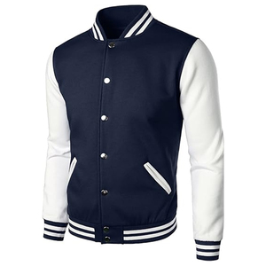 Customized Men's Baseball Bomber Varsity <b>Jacket</b> Long Sleeves Hot Selling <b>Canvas</b> Fabric Design Stand Custom Embroidered Patches - Product Image 3