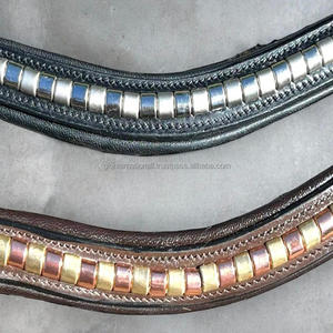 Diseño superior Fancy Clincher Chain Decorativo Todas las formas canal vacío cuero caballo ceja banda con vaca suave acolchado y costura - Product Image 4