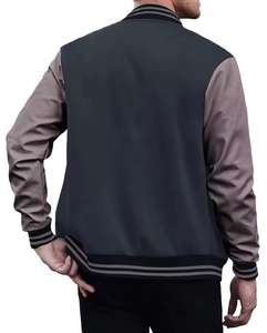 Blouson Bomber d'Hiver pour Homme en Pure Laine, Respirant, avec Doublure Matelassée Personnalisée, Col Montant et Manches Contrastantes - Product Image 4