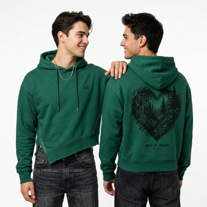 Sudadera con Capucha Rosa Personalizada para Hombre, Diseño Gráfico de Marco de Fotos con Rosas, Borde Desgastado, Estilo Urbano, Lavado Vintage - Product Image 6