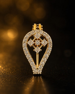 Colgante de Lágrima de Oro de 14K de Lujo con Brillantes Piedras de Circonia Cúbica, Joyería Elegante para Bodas y Fiestas para Mujer - Product Image 2