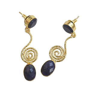 Lightweight long <b>dangle</b> drop <b>gold</b> plated <b>earrings</b> handmade fashion jewelry - Product Image 6