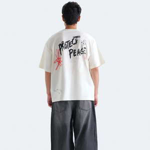 Camiseta de Hombre de Manga Corta, 100% Algodón, Estampada con Logotipo Personalizado, Talla Grande, Color Sólido, Tendencia Verano 2026 - Product Image 2