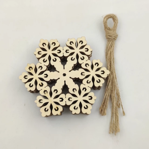 Adornos de Copo de Nieve de Madera, Cortados con Láser, Hechos a Mano, Decoración para Árbol de Navidad, Adorno Colgante para Pared, Manualidades DIY, Forma de Estrella Decorativa - Product Image 2