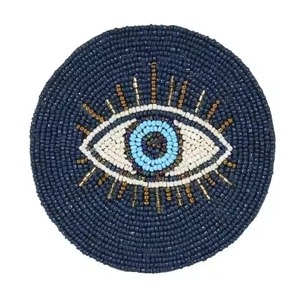 Vibrant Seed Beads Embroidery <b>Coaster</b> Set For Tables Creative Seed Beads <b>Beaded</b> <b>Coaster</b> Home Decoration - Product Image 6