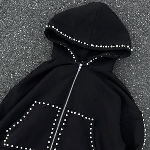 Luxury Rhinestone Two Piece Set Women Streetwear Studded Cropped <b>Zip</b> Up Hoodie and Wide Leg Sweatpants Tracksuit Sweatsuit - Product Image 5
