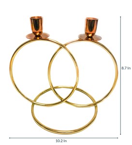 Porte-bougie de table en aluminium doré, élégant et décoratif, pour table à manger, salon et décoration intérieure - Product Image 1